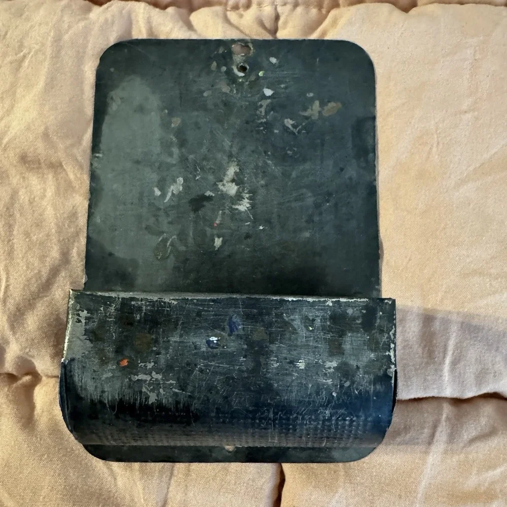 Antique Black Wall mount Match Holder With Strike Pad Smokers Fire Starters